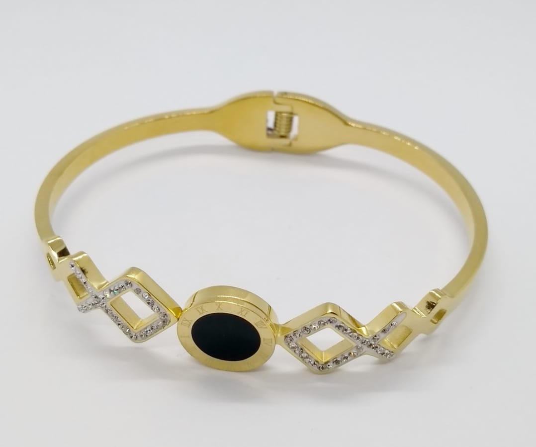 Golden colour with stone work  Adjustable Bangle