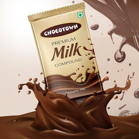 Chocotown Premium Milk Choco Compound Slab (500gm)